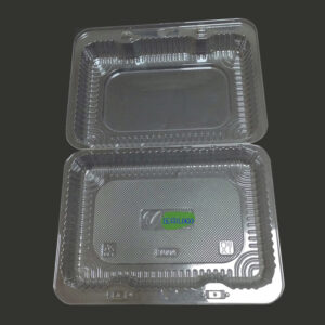 Disposable Fruit Salad Hinged Clamshell Plastic Salad Transparent Box