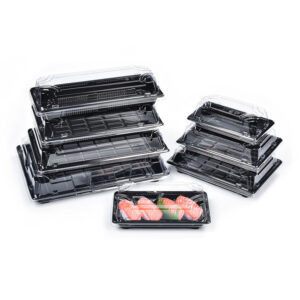 Multiple Size Anti Fog Plastic Sushi Box With Lid Bento Food Containers