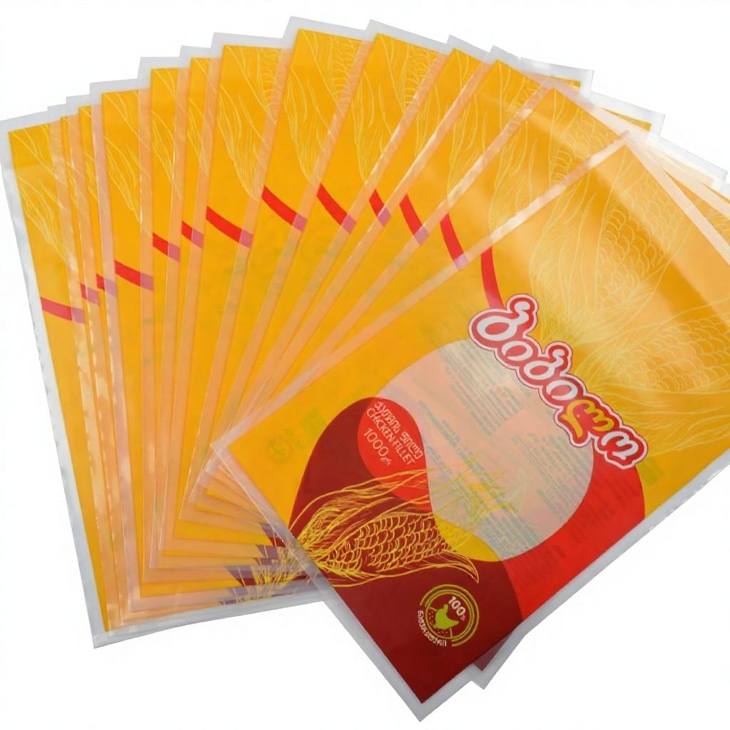 Food Grade Heat Seal Flat Opened Multiple Colour Printed Packaging Bags