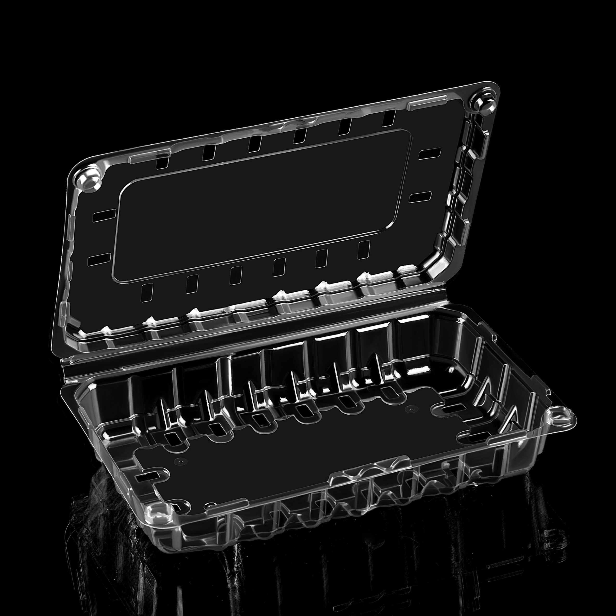 Recycled PET Eco-Friendly Food Grade Clamshell Fruit Container,Disposable Blister Pack Box - Image 3