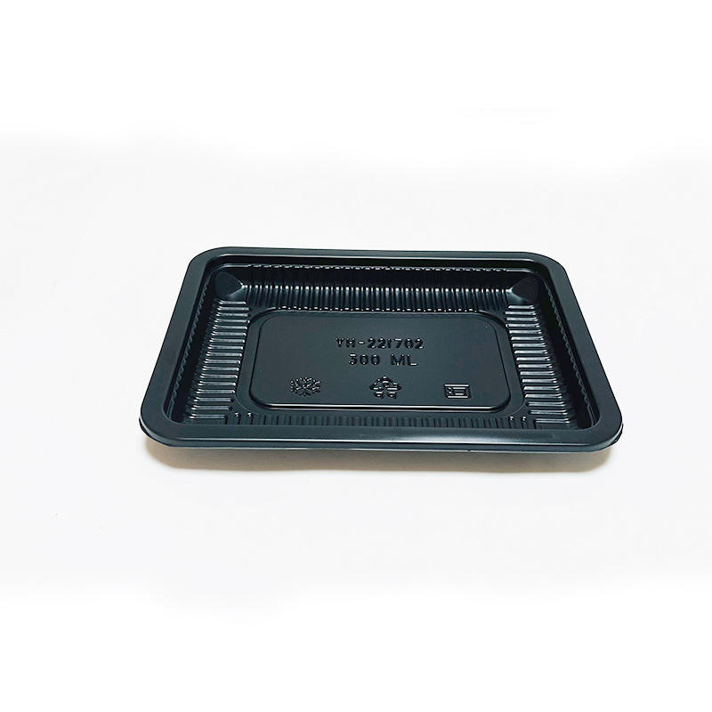Freezer Safe Food Grade Black PP Plastic Meat Tray for Fresh Poultry Frozen Meat Packaging