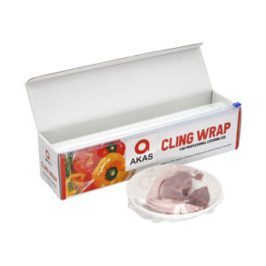 Food Grade PE Cling Film Roll with Slide Cutter Dispenser Transparent Plastic Food Wrap
