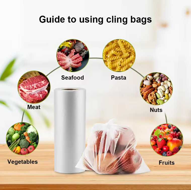 HDPE Clear Produce Roll Bags Tear off Food Grade Plastic Bags for Packaging - Image 5