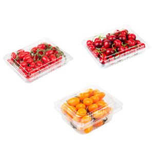 4.4oz 6oz 11oz Clear PET Clamshell Fruit Containers With Vent Holes Packaging Boxes